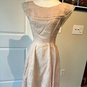 Vintage 1950s pink chiffon party dress